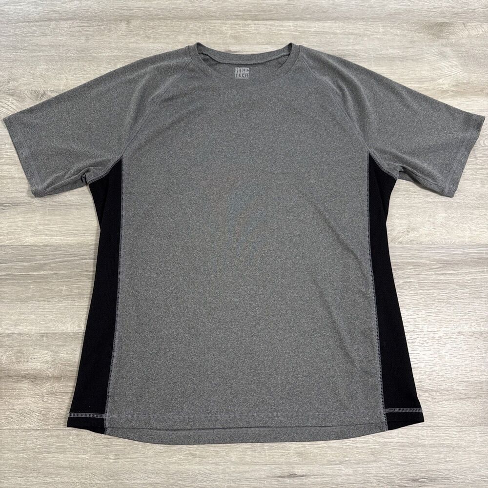 Old Navy Shirt Men’s Gray Black REC Tech Moisture Wicking Colorblock Large